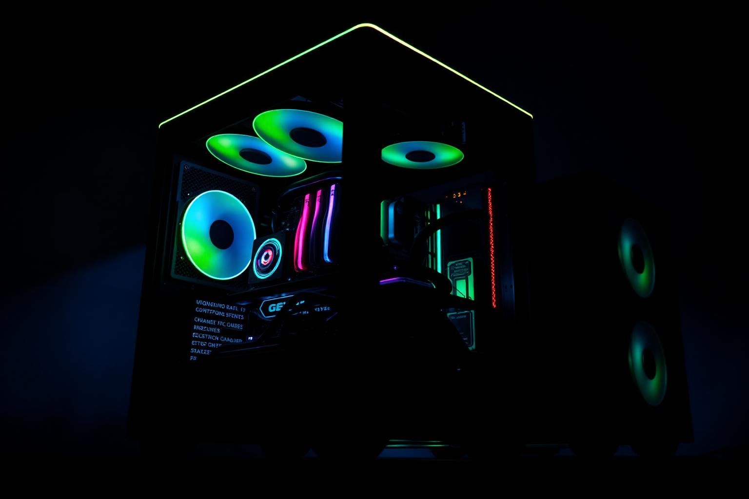 Avansert gaming-PC med RGB-belysning